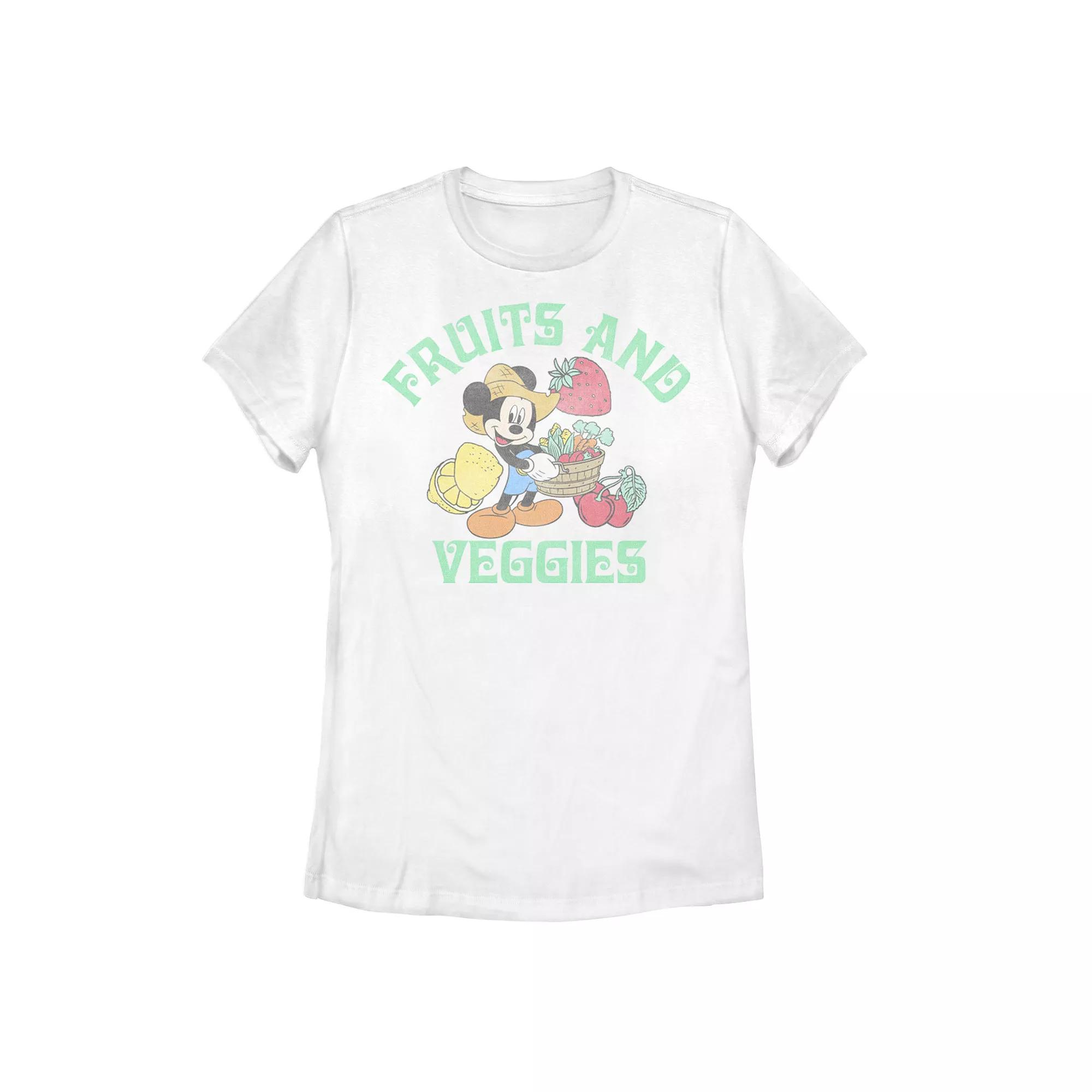 Disney's Mickey Mouse Women's Fruits & Veggies Basket Farmer Tee, Girl's,  Product Image
