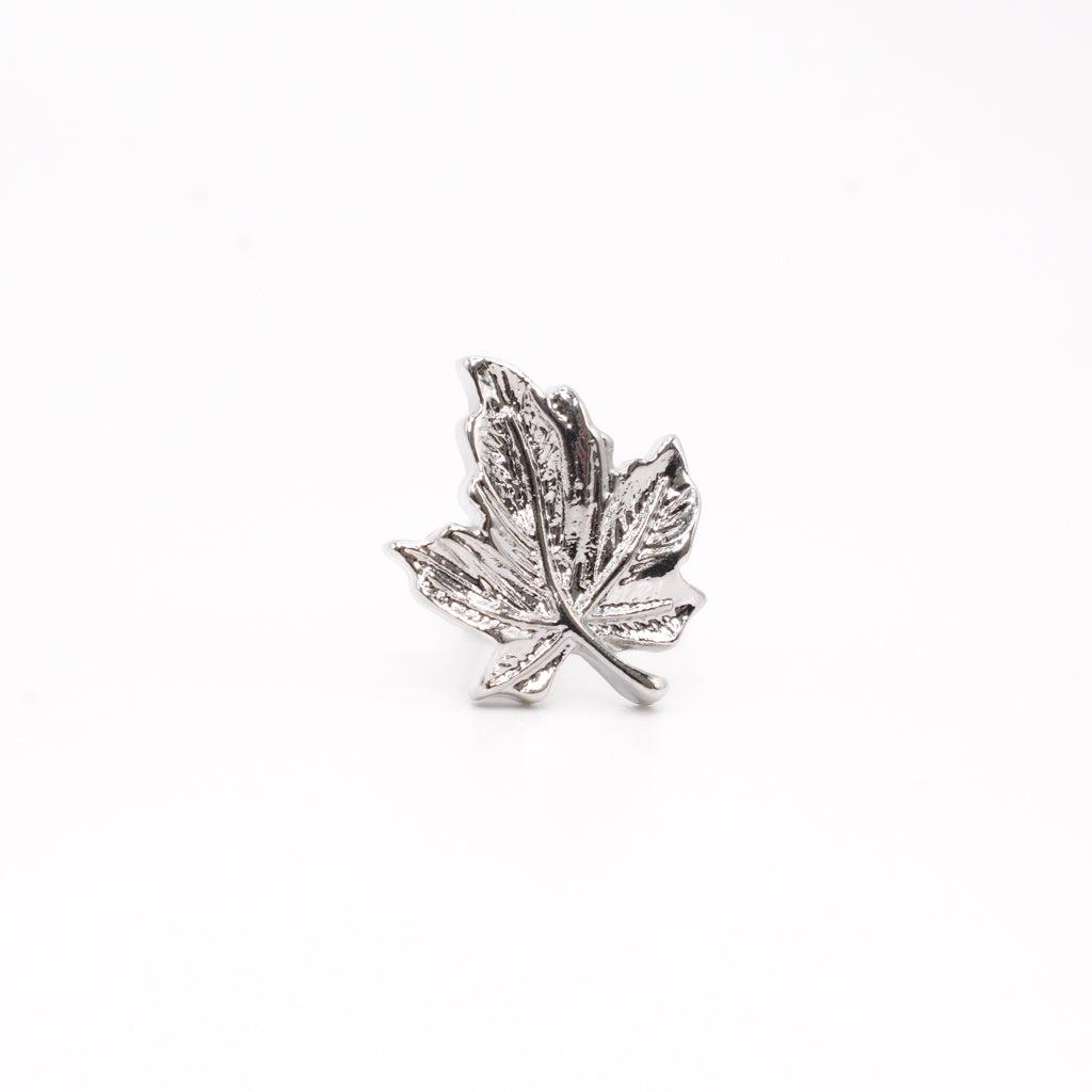 Silver-Plated Maple Leaf Design Cuff Links Product Image
