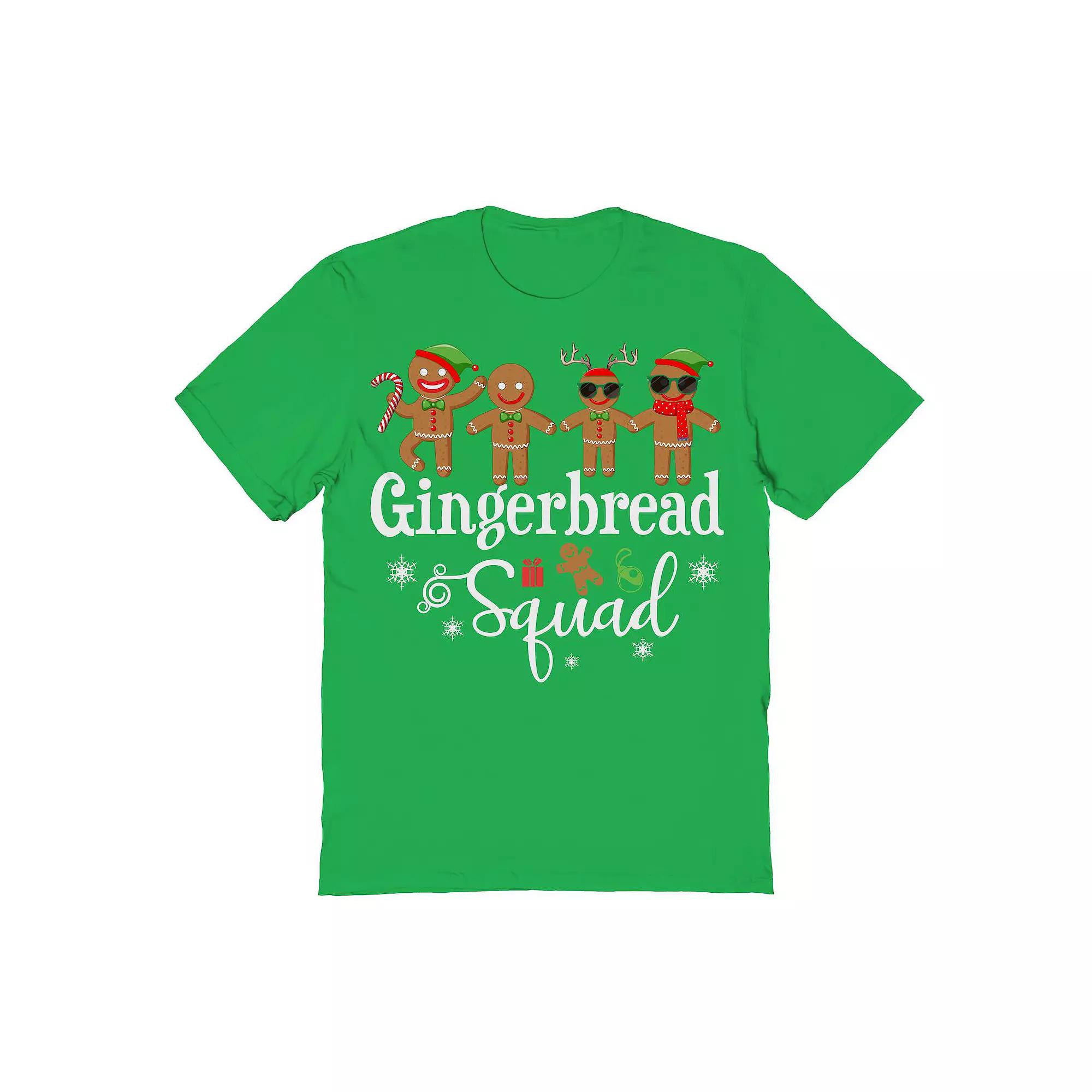 Men's Gingerbread Squad Christmas Graphic Tee, Size: XL, Irish Green Product Image