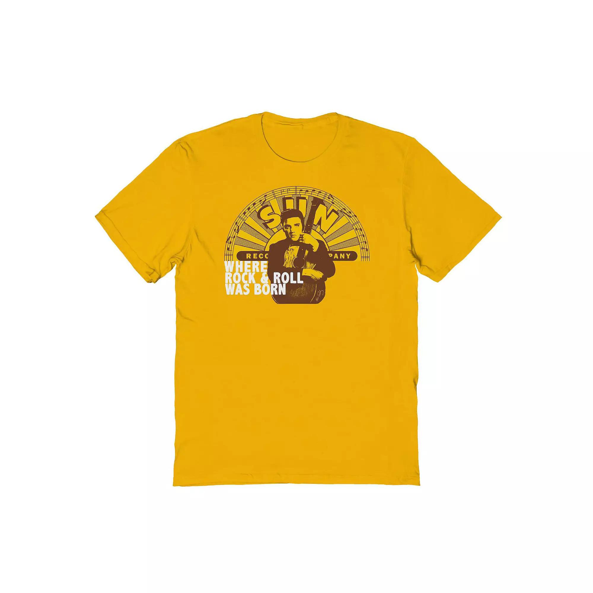 Men's Sun Records X Elvis Rock & Roll Graphic Tee, Size: Large, Gold Product Image