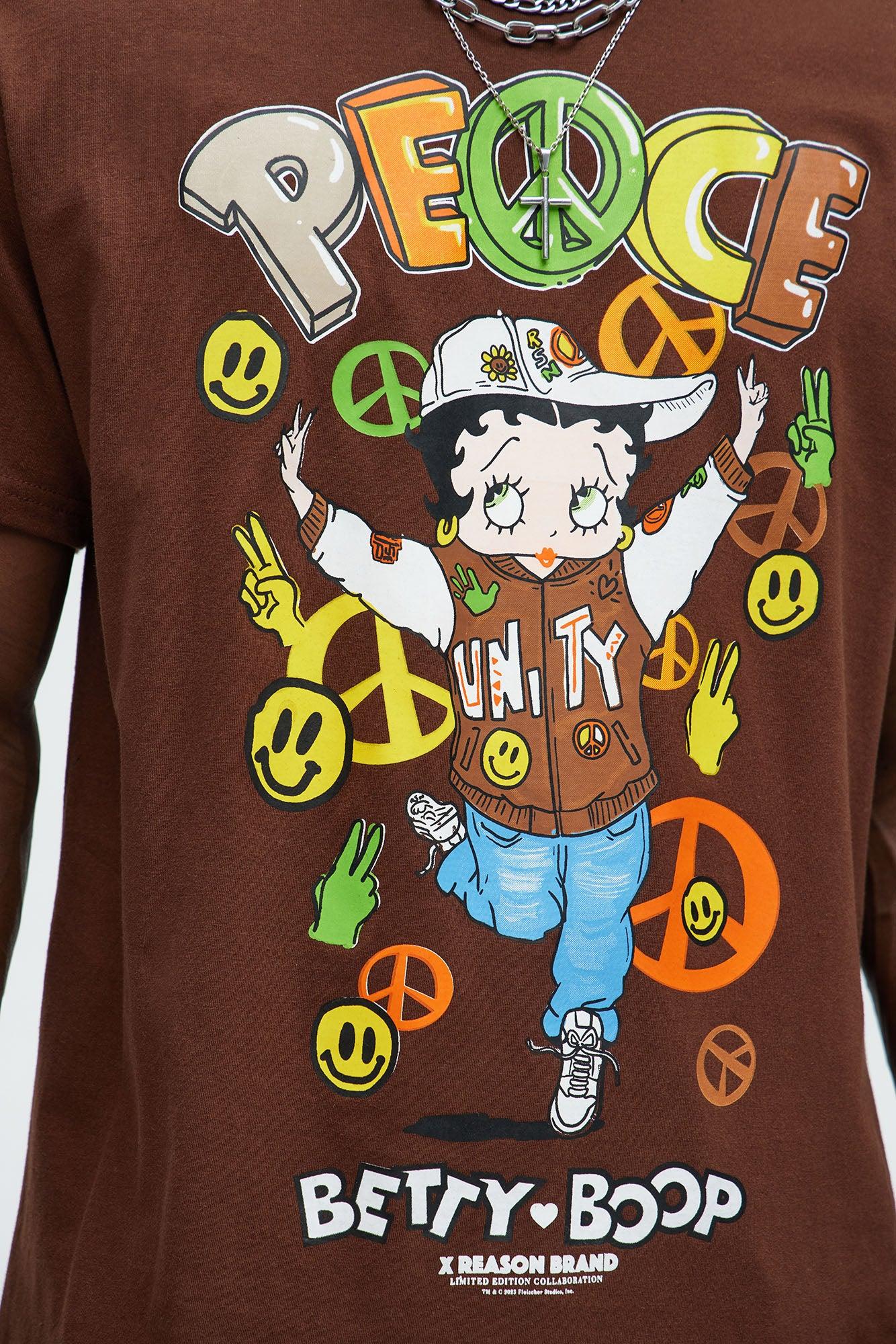 Peach By Betty Boop Short Sleeve Tee - Brown Product Image