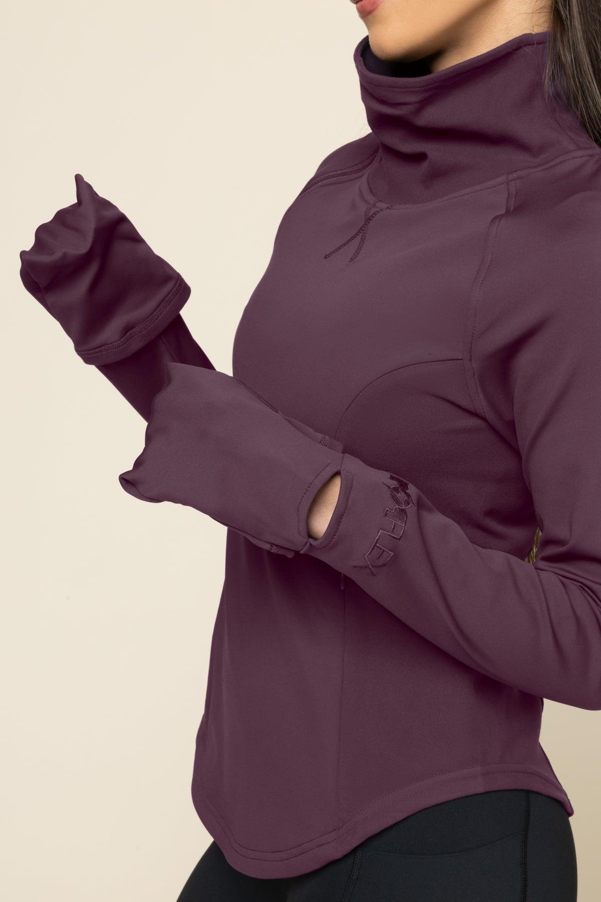 Chasing Pavements Mockneck Pullover - Aubergine Product Image