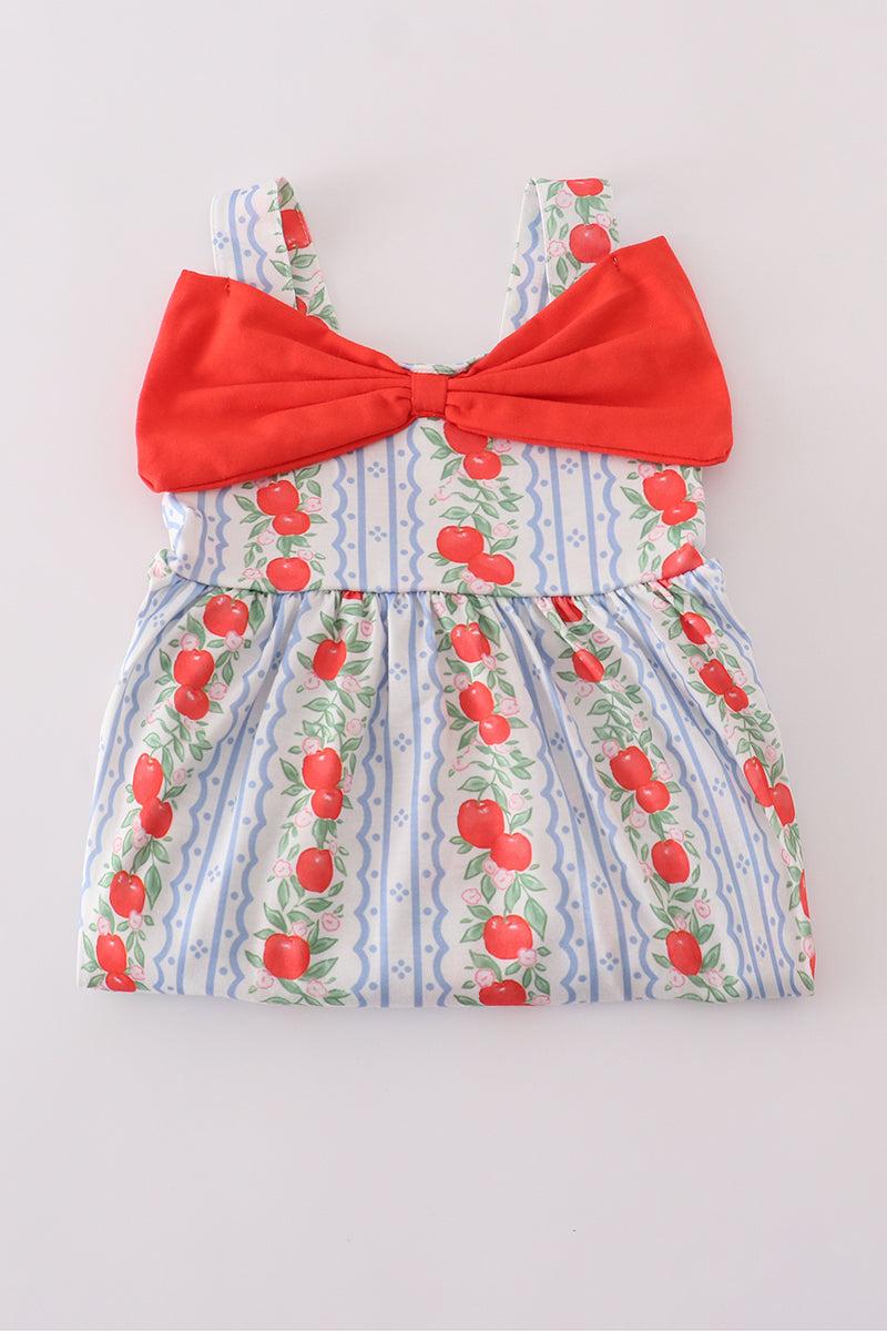Apple print bow dress Product Image