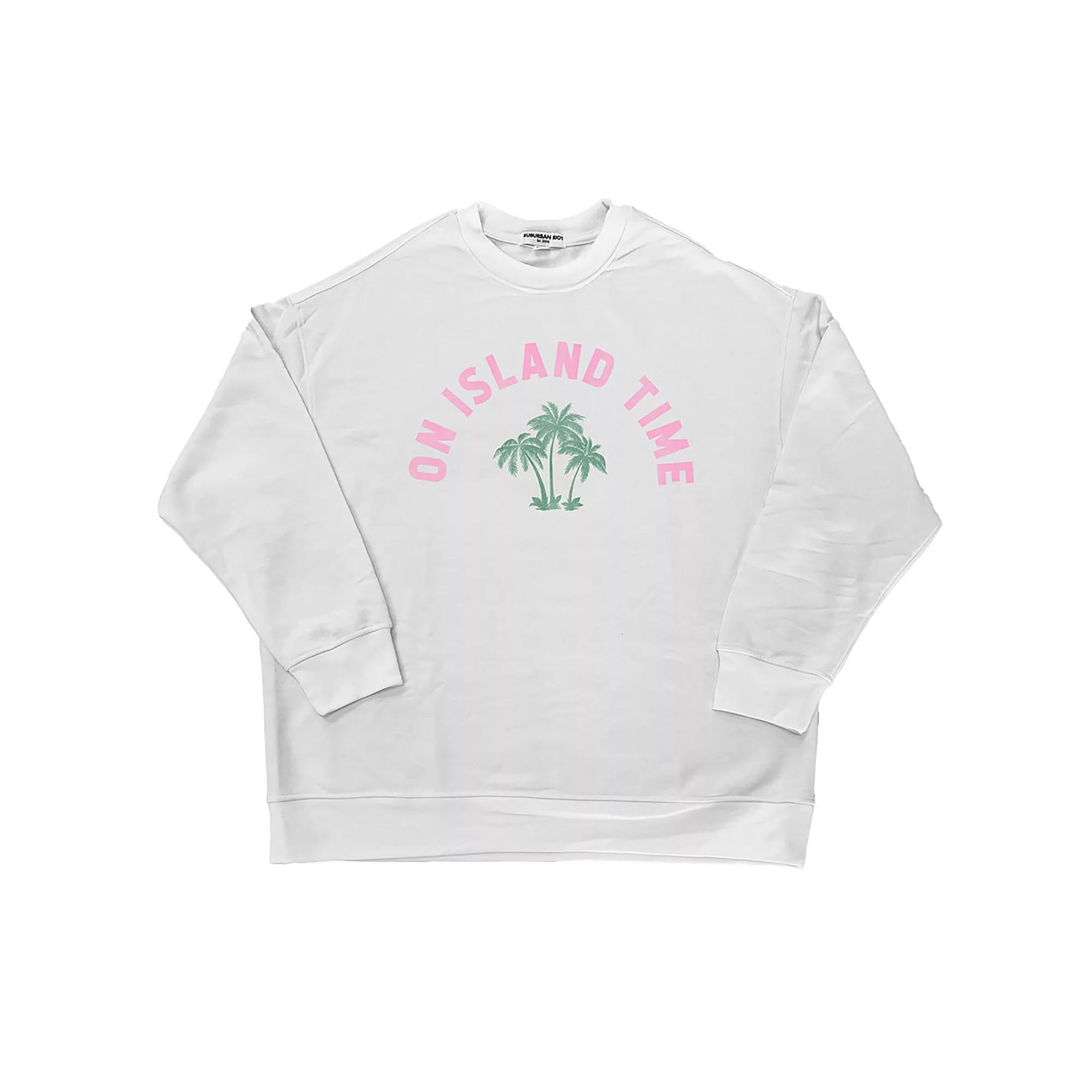 Womens Suburban Riot On Island Time Oversized Graphic Sweatshirt, Girls Product Image