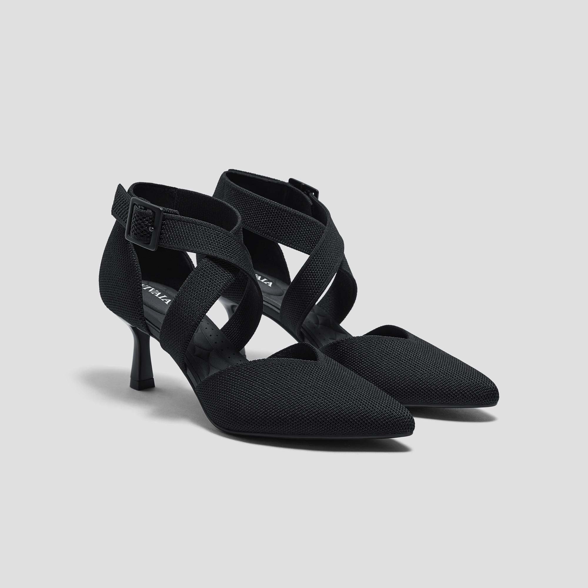 Pointed-Toe Cross-Strap Stilettos (Anabelle) Product Image