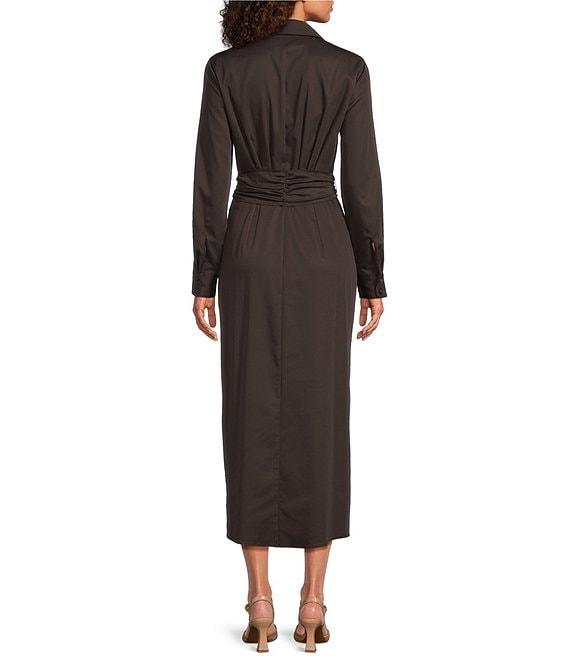 Alex Marie Adriana Long Sleeve Collared Tie Waist Maxi Dress Product Image