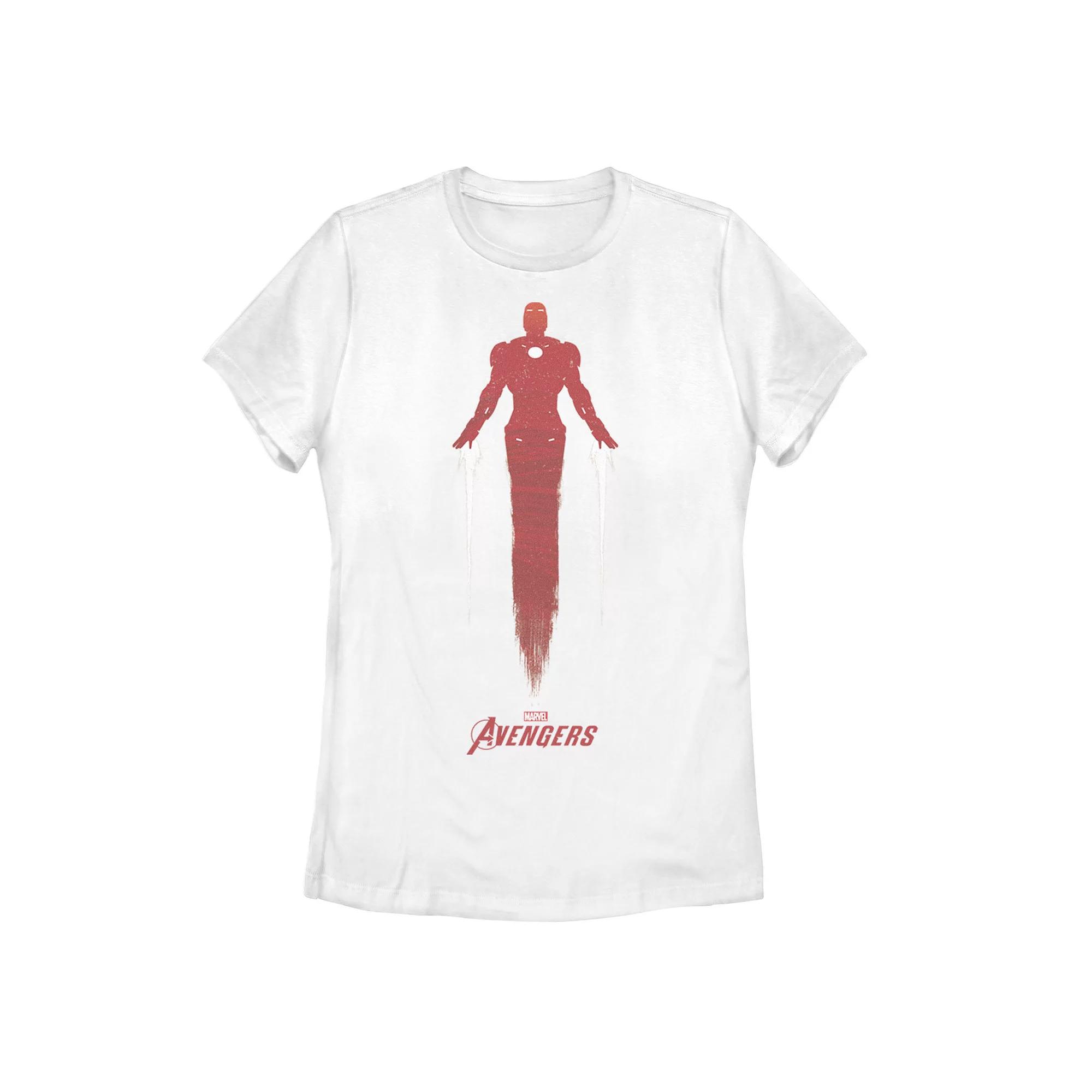 Juniors' Marvel Avengers Game Iron Man Silhouette Tee, Girl's, Size: XXL, White Product Image