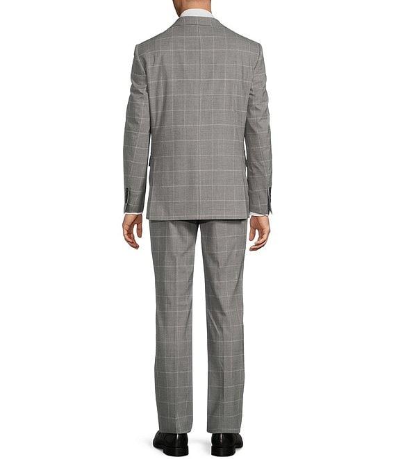 Hickey Freeman Modern Fit Flat Front Windowpane 2 Piece Suit Product Image