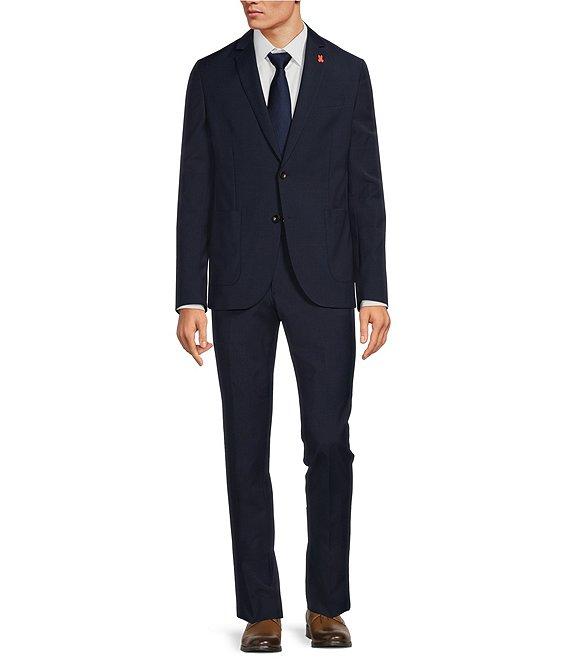 Psycho Bunny Charles Contemporary Fit Stretch Flat Front Checked 2-Piece Suit Product Image