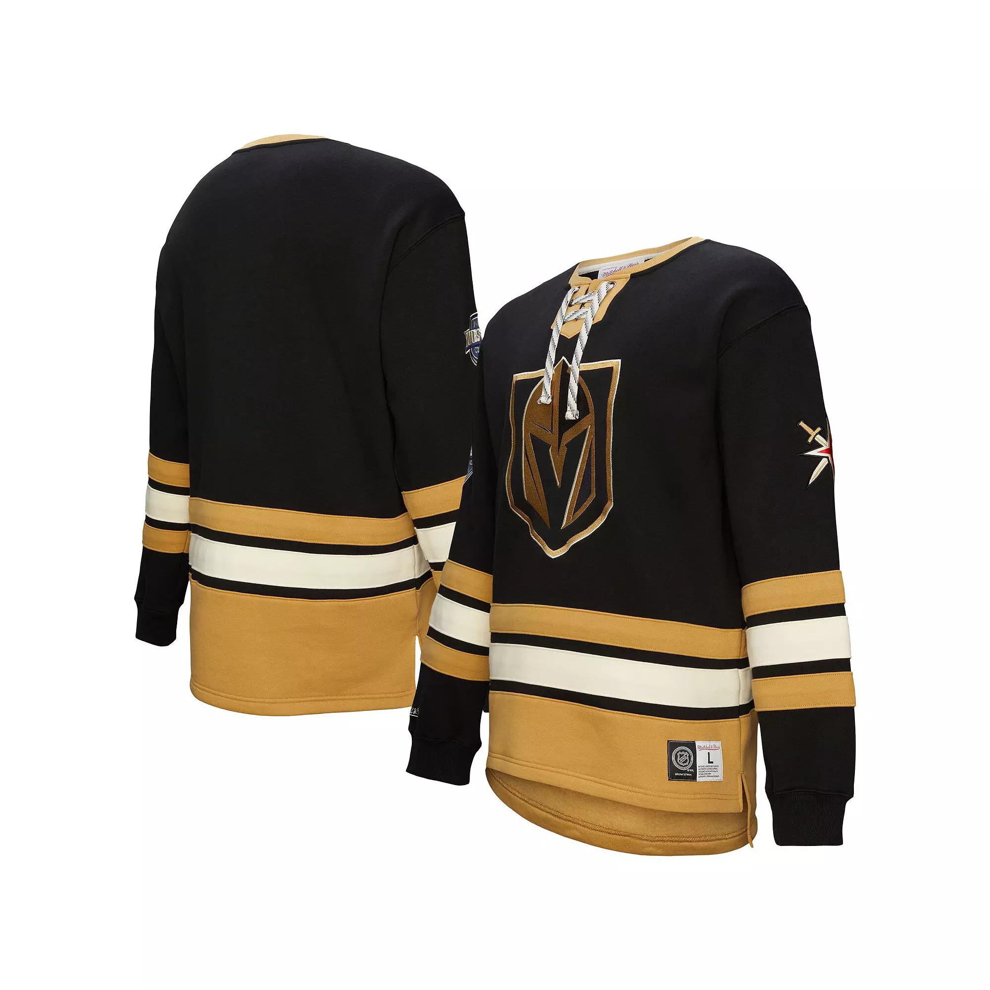 Men's Black Vegas Golden Knights Heritage Lace-Up Pullover Sweatshirt, Size: 4XL, Lvk Black Product Image