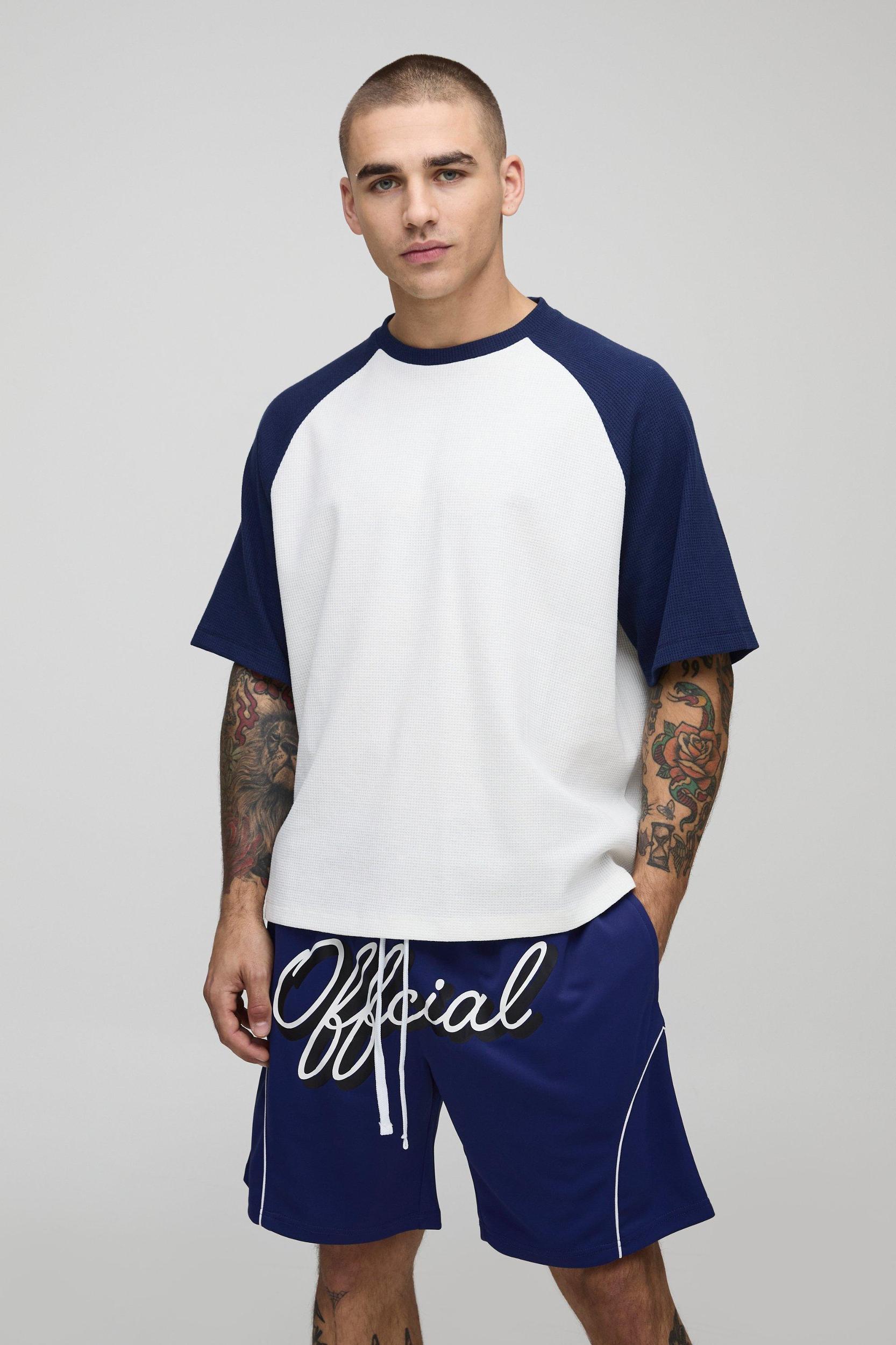 Official Relaxed Mid Length Sports Shorts | boohooMAN USA Product Image