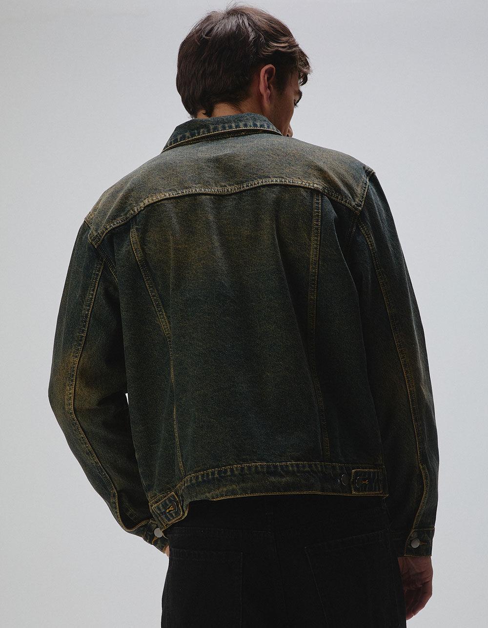 RSQ Mens Overdye Denim Trucker Jacket - INDIGO Product Image