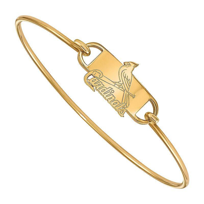 LogoArt Sterling Silver St. Louis Cardinals Small Center Wire Bangle, Women's, Gold Tone Product Image