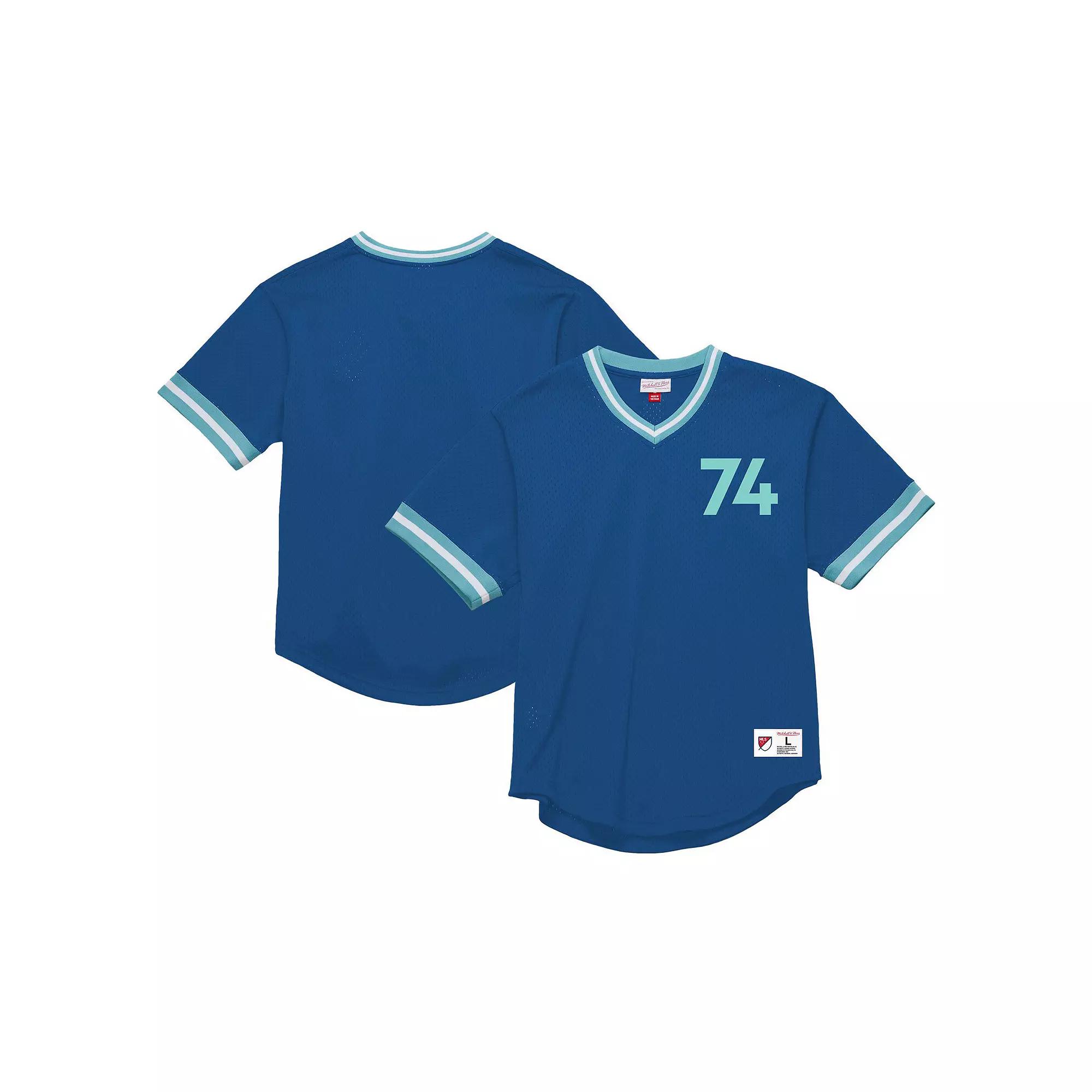 Men's Mitchell & Ness Blue Seattle Sounders FC Mesh Fashion Jersey,  Product Image
