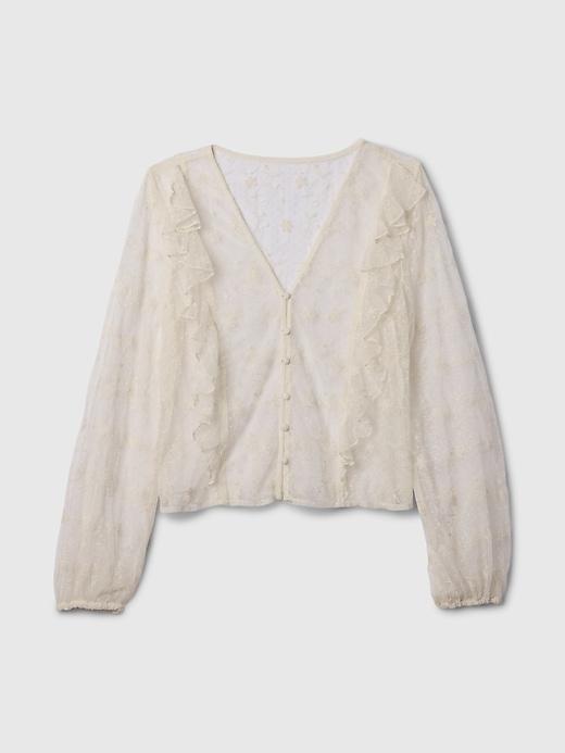 Recycled Lace Ruffle Top Product Image