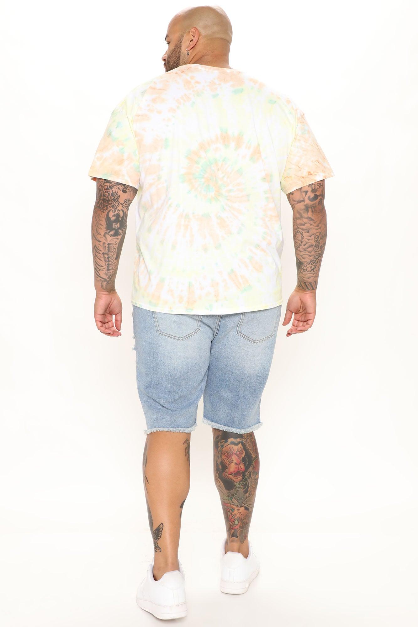 Back To It Distressed Raw Hem Slim Denim Shorts - Light Wash Product Image