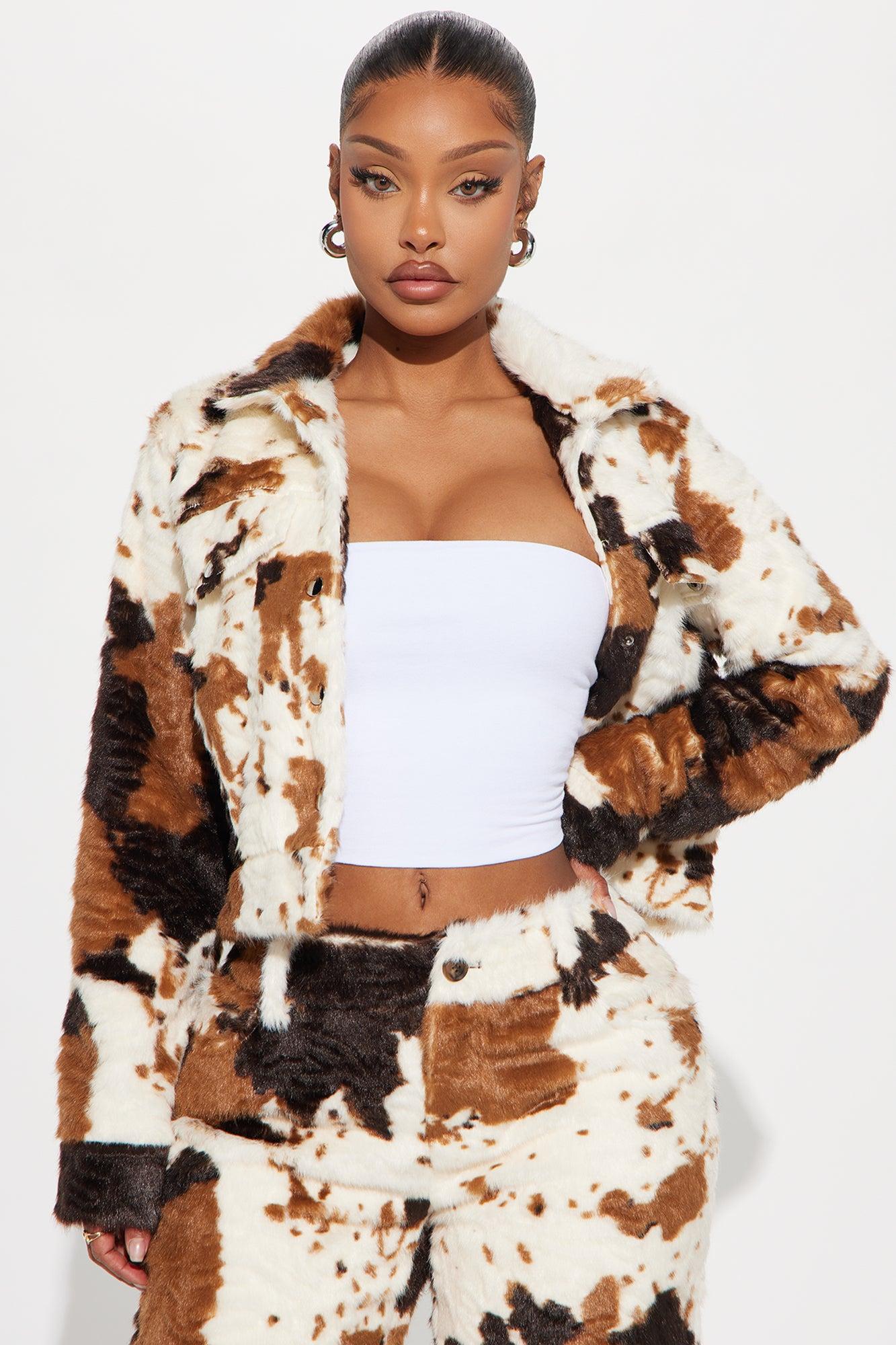 Natural Habitat Faux Fur Jacket - Cream/combo Product Image