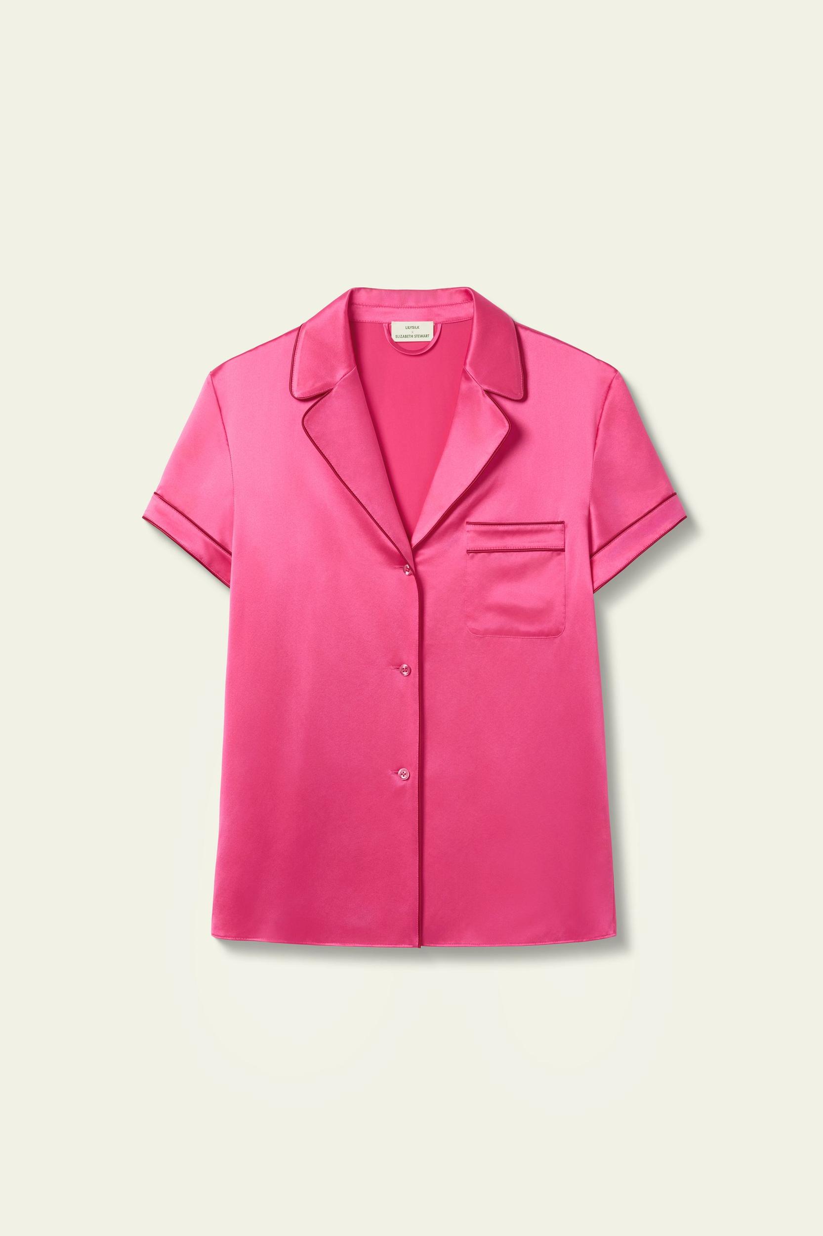 LSxES Contrast-Trimmed Silk Shirt Product Image