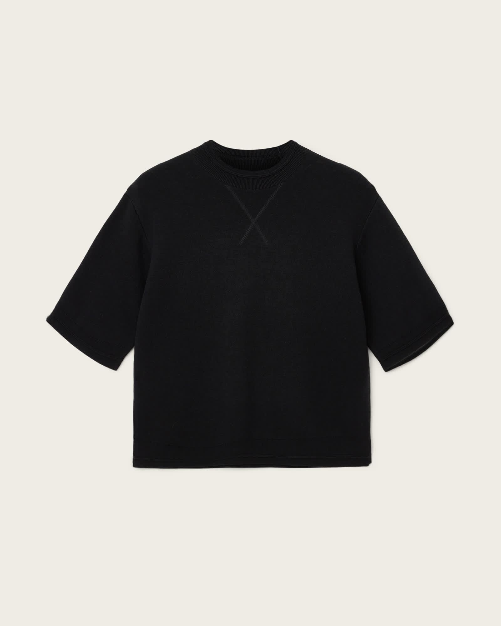 Nika Relaxed Wool T-Shirt Black | ALLSAINTS US Product Image