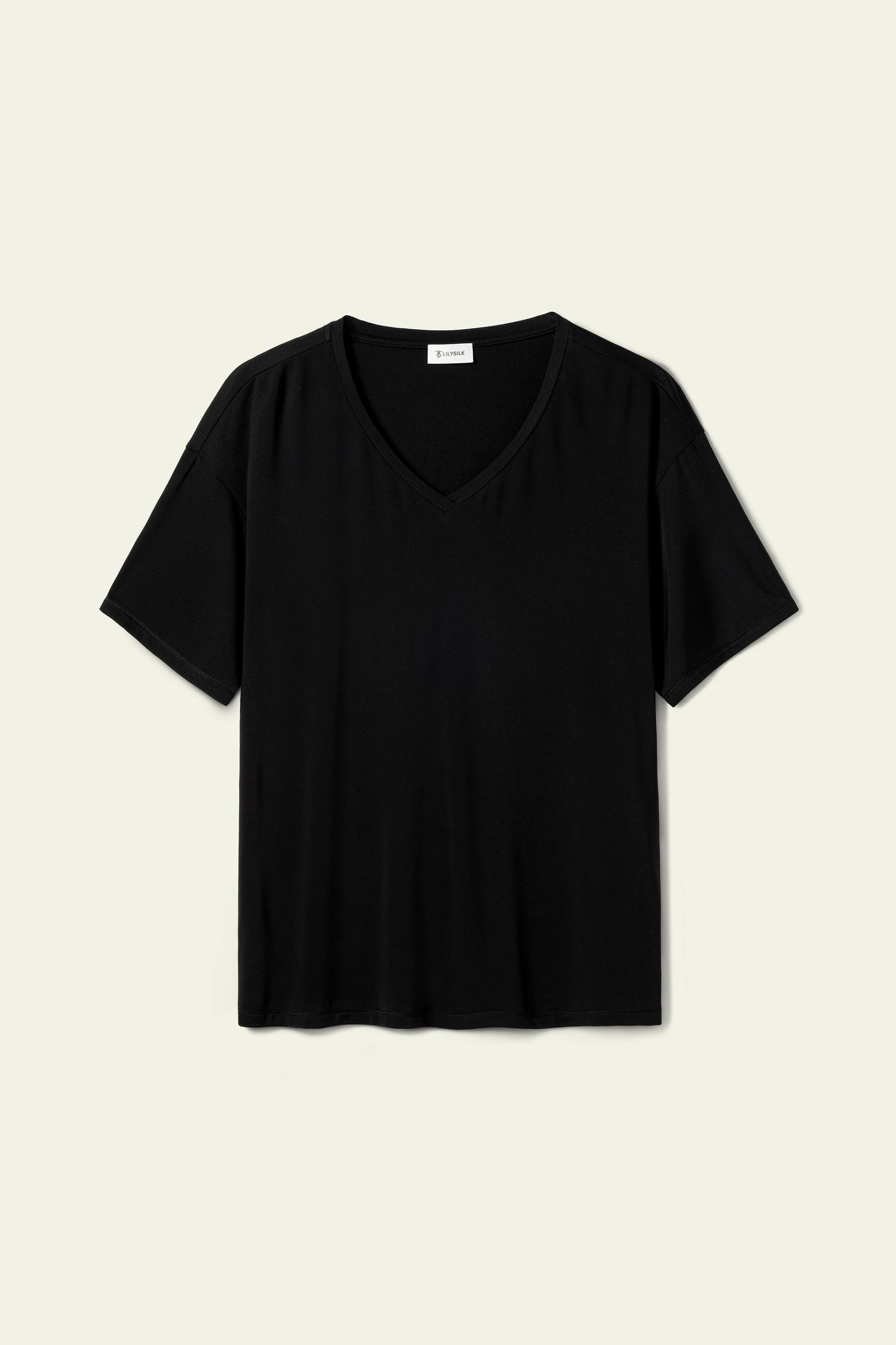 Silk Breeze Jersey Basic V-neck T-shirt Product Image