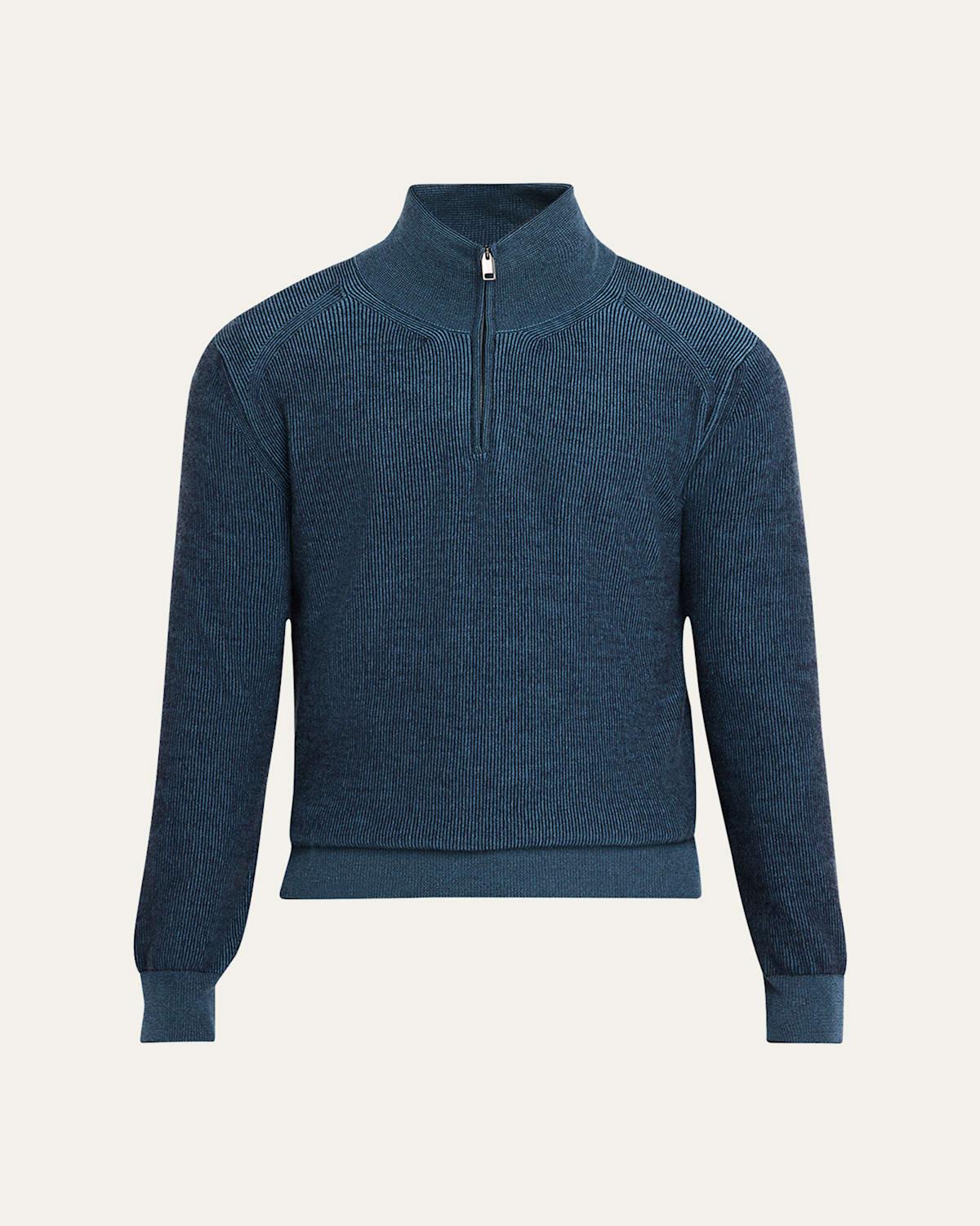 Mens Cashmere Quarter-Zip Sweater Product Image