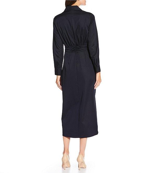 Alex Marie Adriana Long Sleeve Collared Tie Waist Maxi Dress Product Image