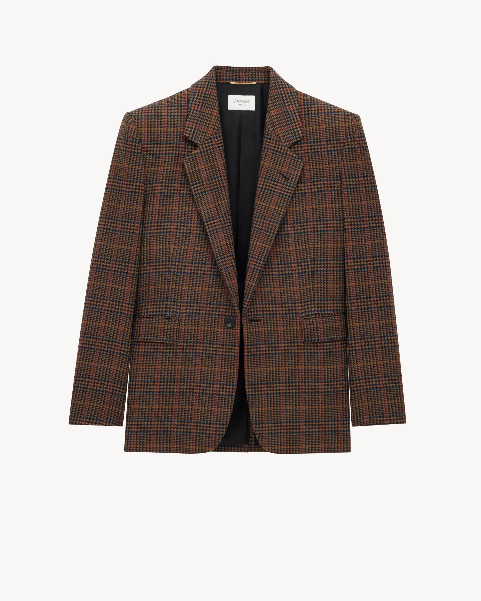 jacket in wool check Product Image