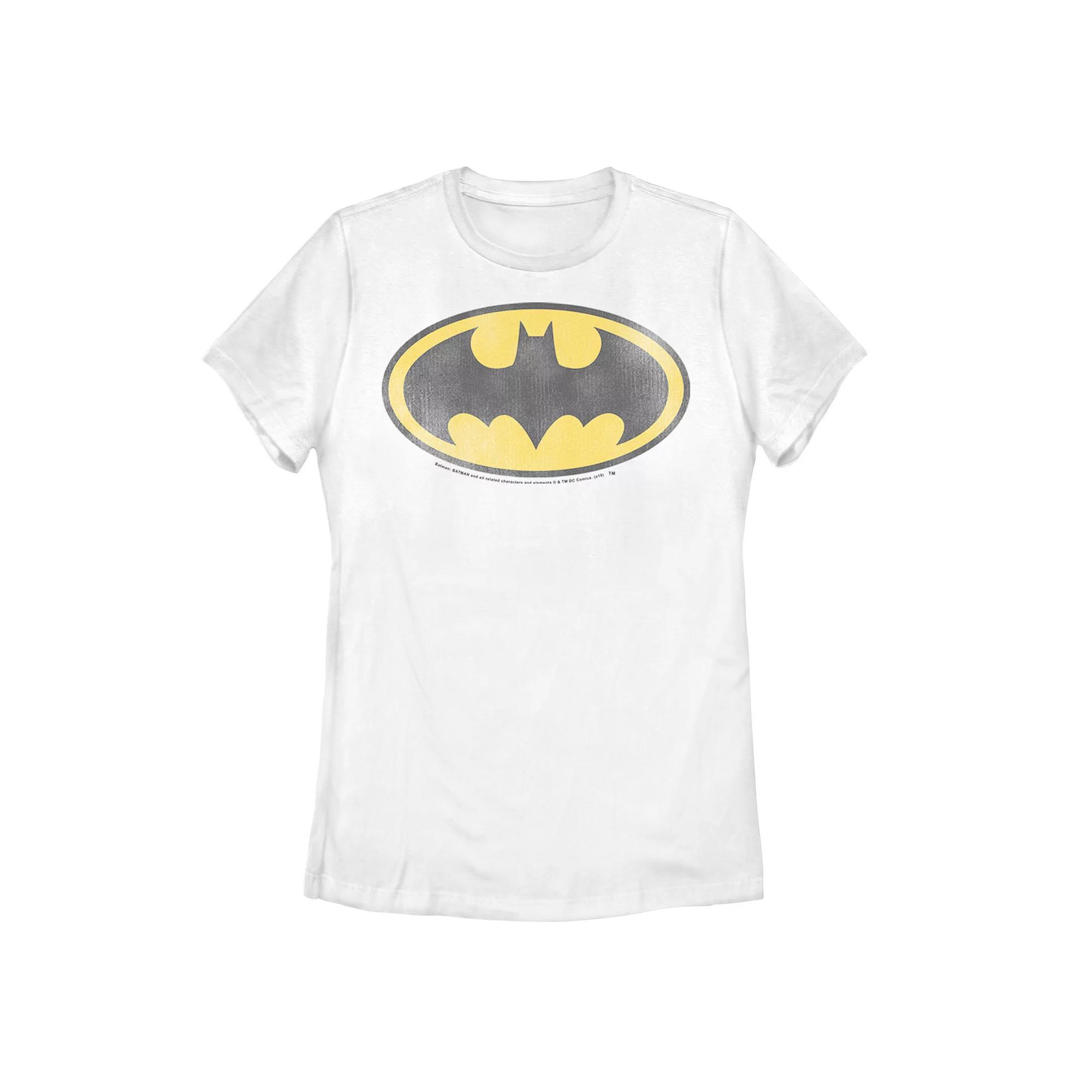Juniors' DC Comics Batman Symbol Graphic Tee, Girl's, Size: XL, White Product Image