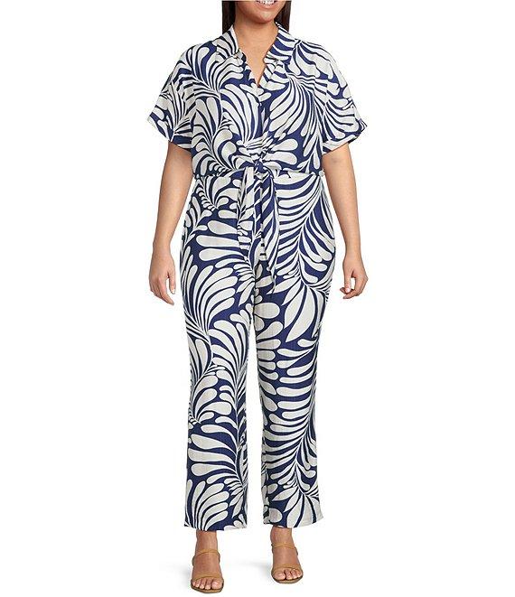 Lucy Paris Plus Size Rue Coordinating Printed Satin Flare Leg Ankle Pants Product Image