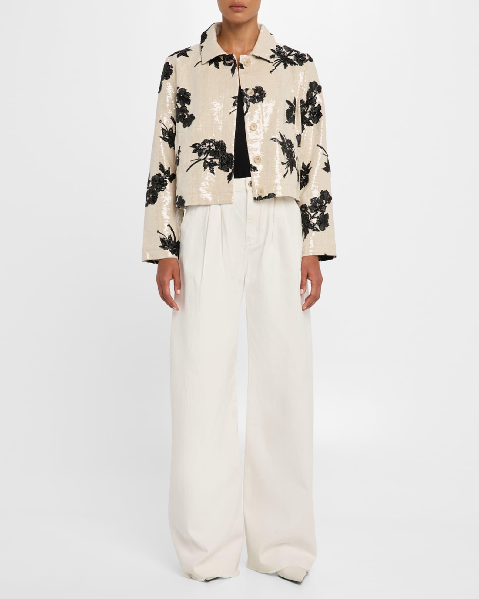Sequined Linen Crop Jacket Product Image