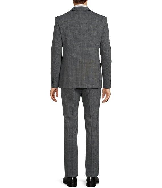 John Varvatos Slim Fit Flat Front Plaid Print 2-Piece Suit Product Image