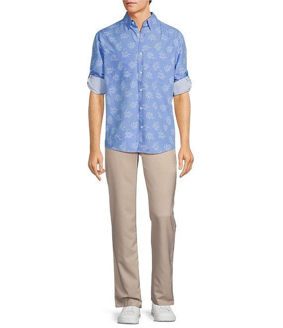 Roundtree & Yorke The Charter Performance Vented Long Sleeve Leaf Print Fishing Sport Shirt Product Image