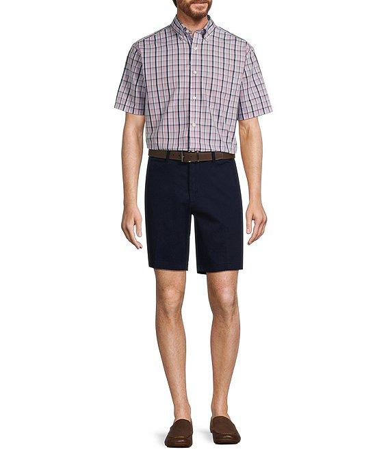 Gold Label Roundtree & Yorke Non-Iron Short Sleeve Multi Plaid Poplin Sport Shirt Product Image