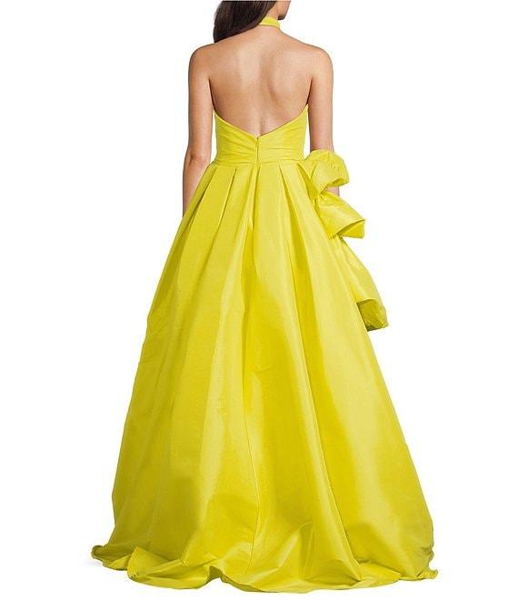 Terani Couture Taffeta Sweetheart Halter Neck Sleeveless Side Ruffle A-Line Ball Gown Product Image