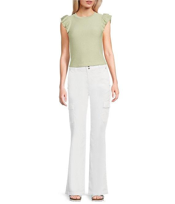 Moa Moa Crewneck Ruffle Short Sleeve Top Product Image