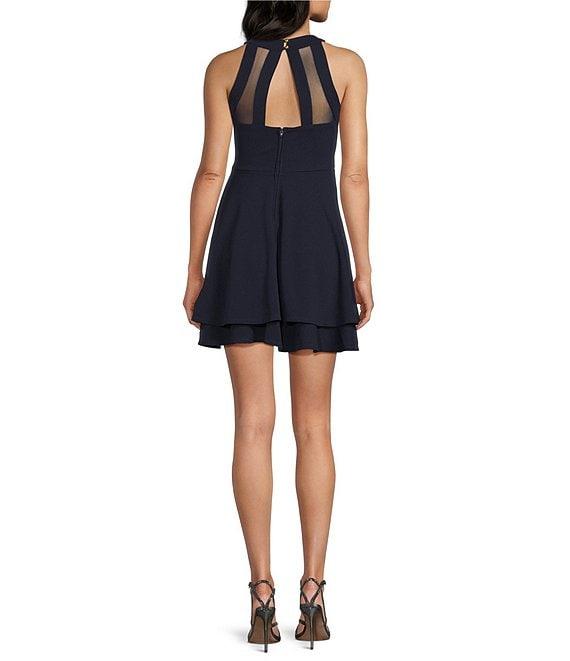 Honey and Rosie Halter Neck Illusion-Waist Double Hem Fit-And-Flare Dress Product Image