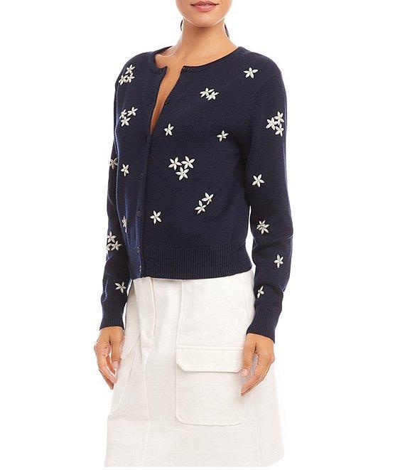Karen Kane Embellished Flower Cardigan Product Image