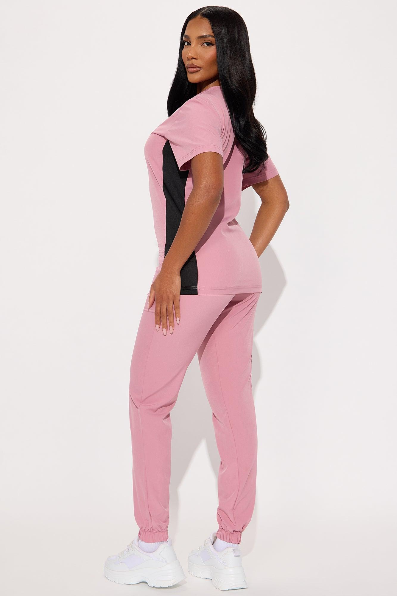 Get Better 4 Way Stretch Scrub Uniform Jogger Set - Mauve Female Product Image