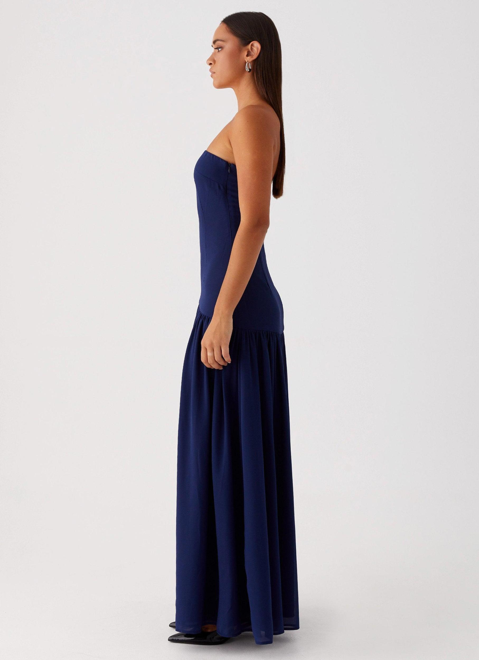 Eden Strapless Maxi Dress - Navy Product Image