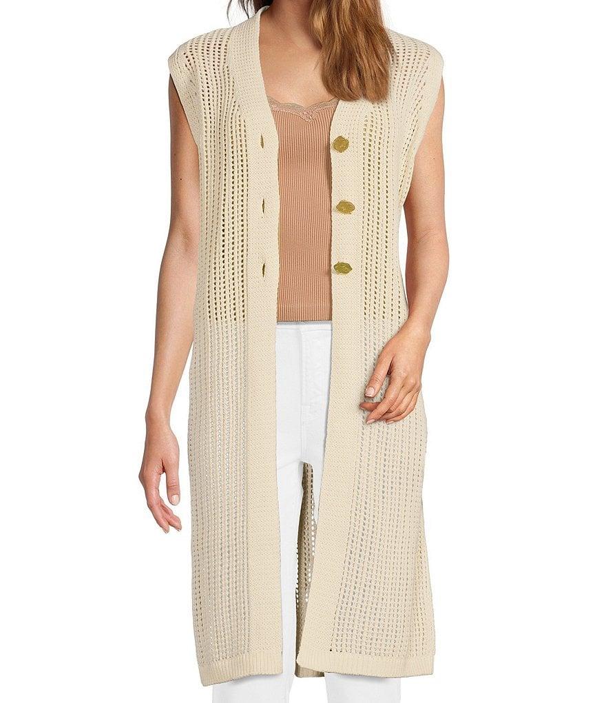 Anna & Ava Open Weave Long Vest Product Image