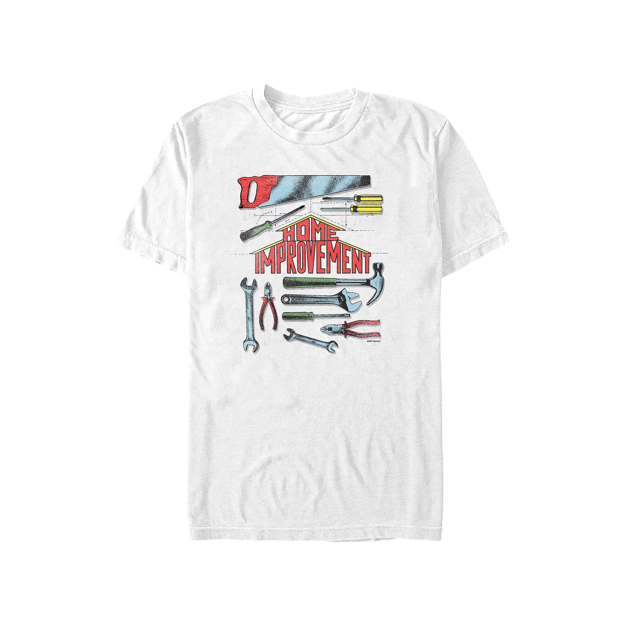 Men's Home Improvement Logo Graphic Tee, Size: XS, White Product Image