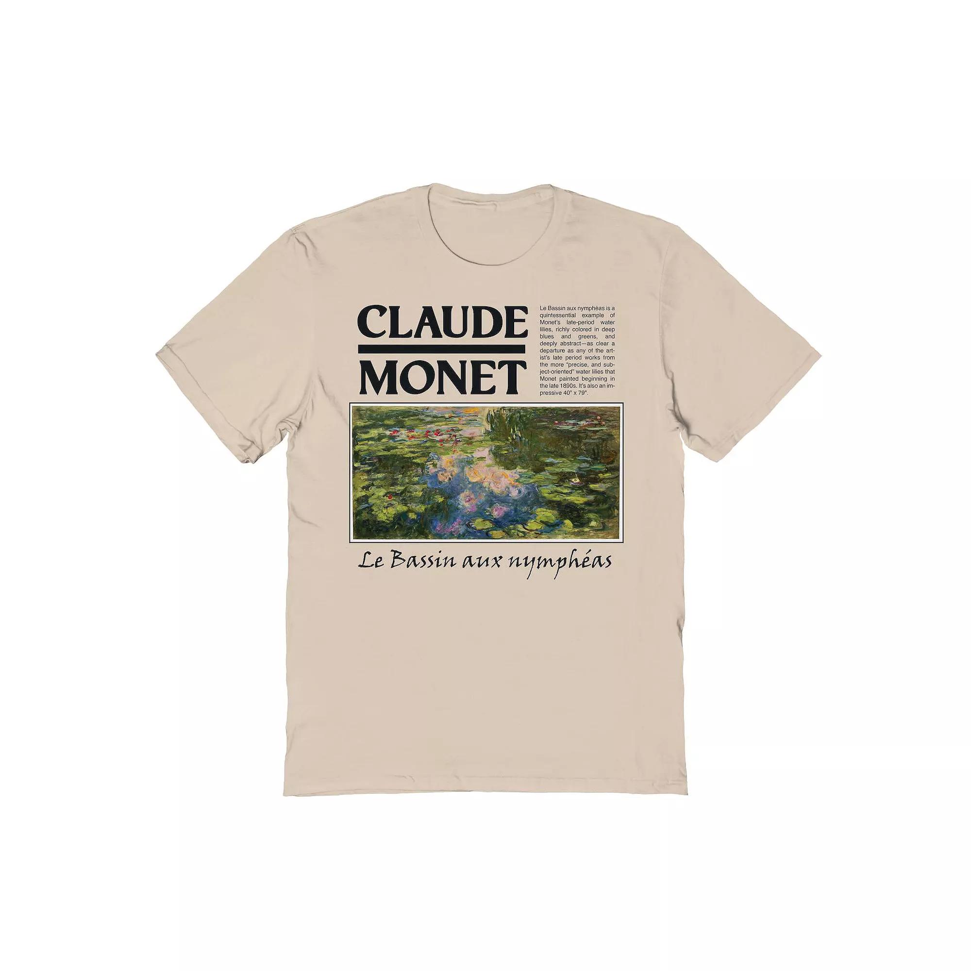 Men's Fine Art - Claude Monet - Waterlillies Graphic Tee, Size: Large, Beige Khaki Product Image