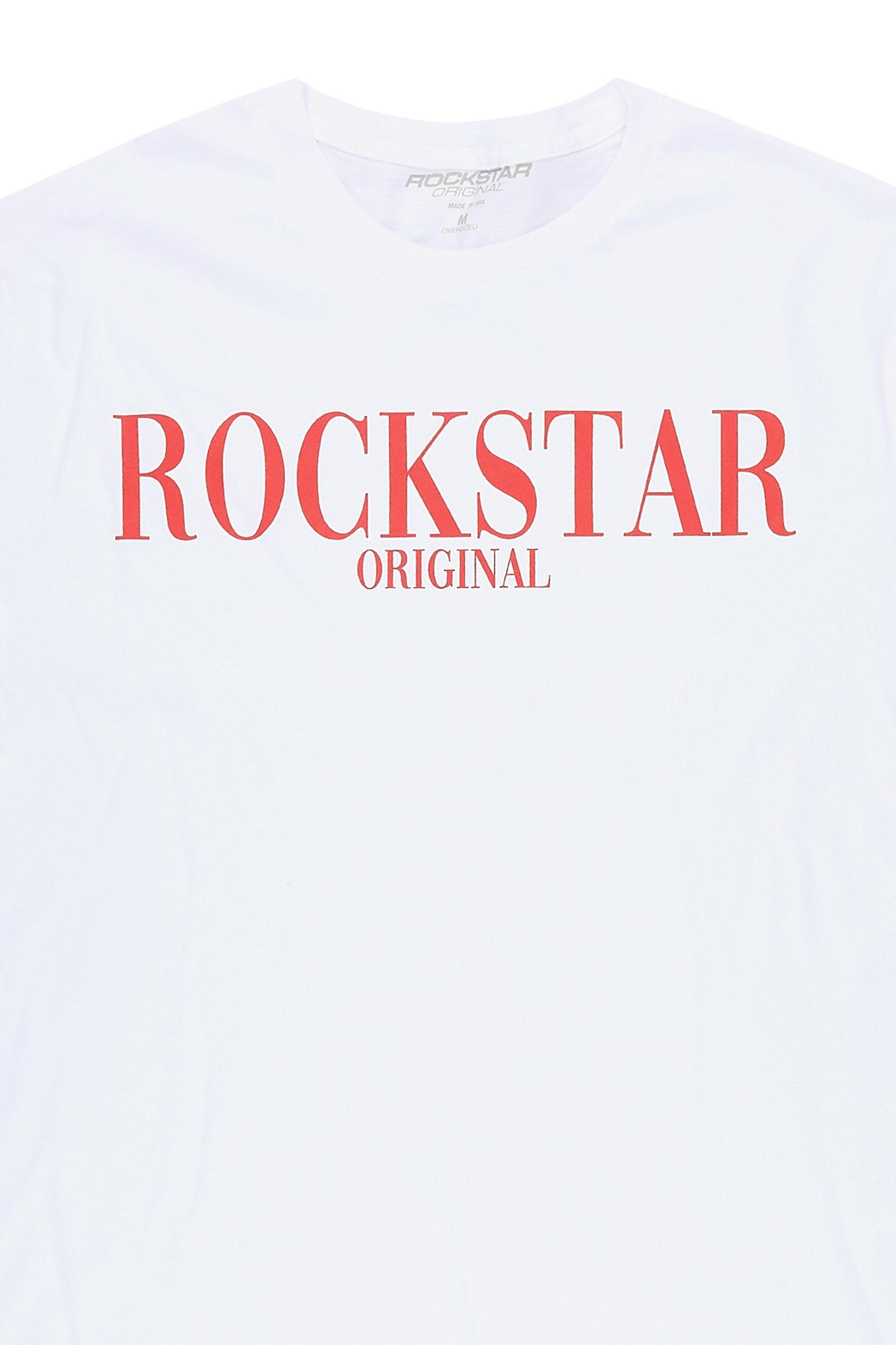 Octavio 2.0 White/Red Oversized Graphic T-Shirt Male Product Image