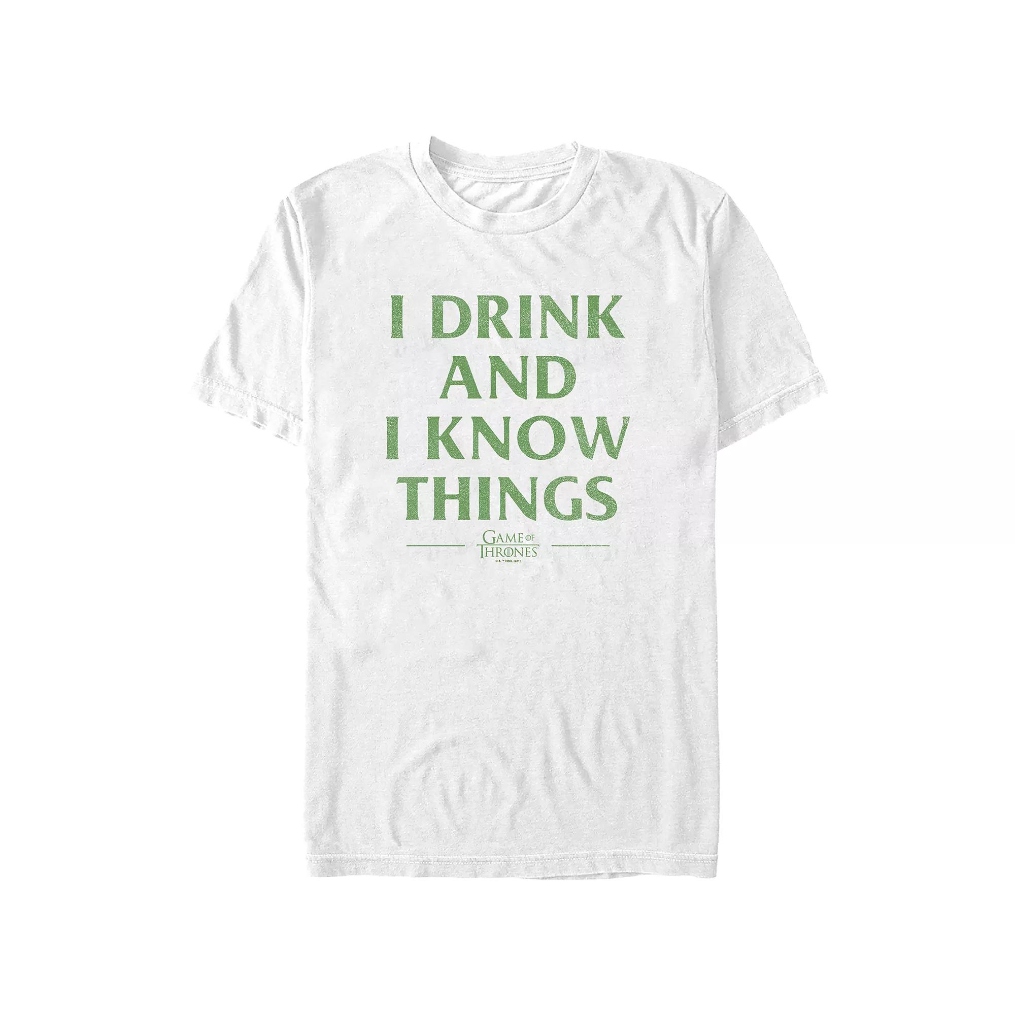Men's Game Of Thrones I Drink And I Know Things Graphic Tee, Size: XL, White Product Image