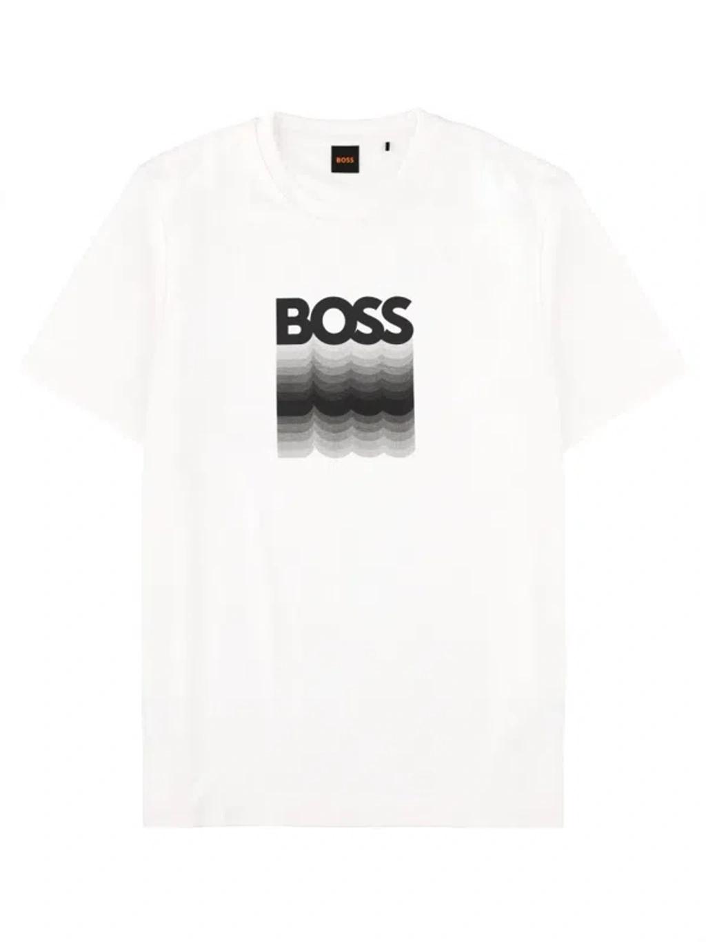 HUGO BOSS Boss Men T-shirt With Logo In White Product Image