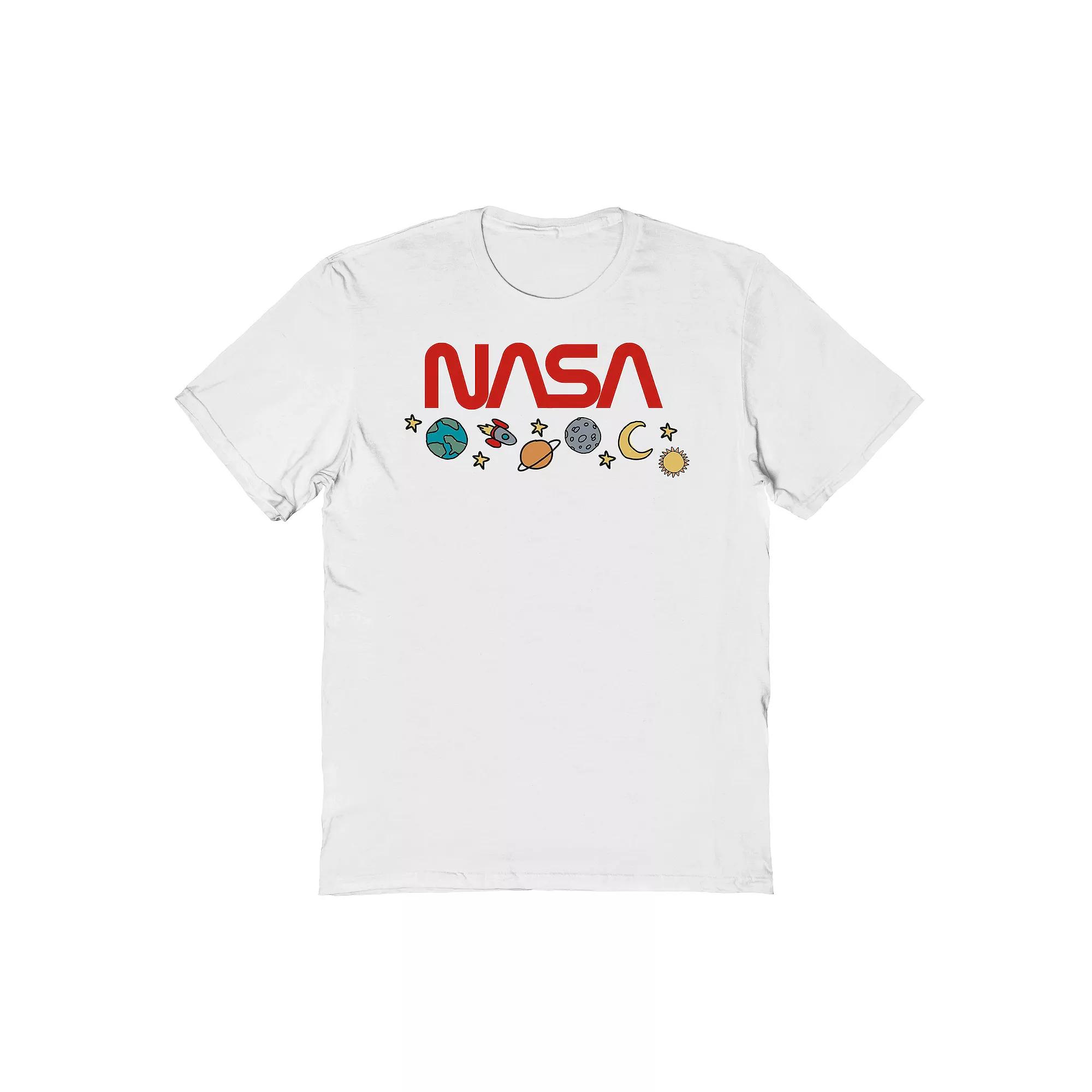 Men's Space Drawings Graphic Tee, Size: XXL, White Product Image