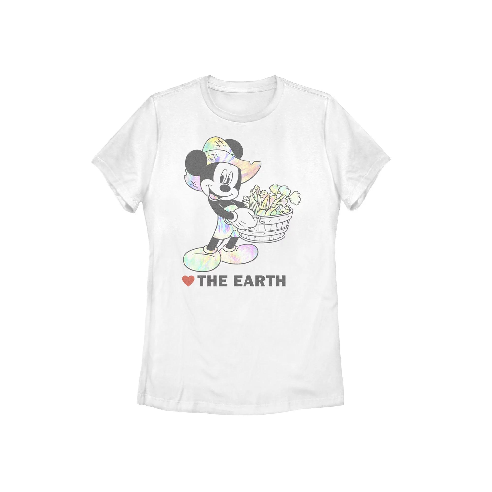 Disney Women's Mickey Tie Dye Veggie Basket Love The Earth Tee, Girl's,  Product Image