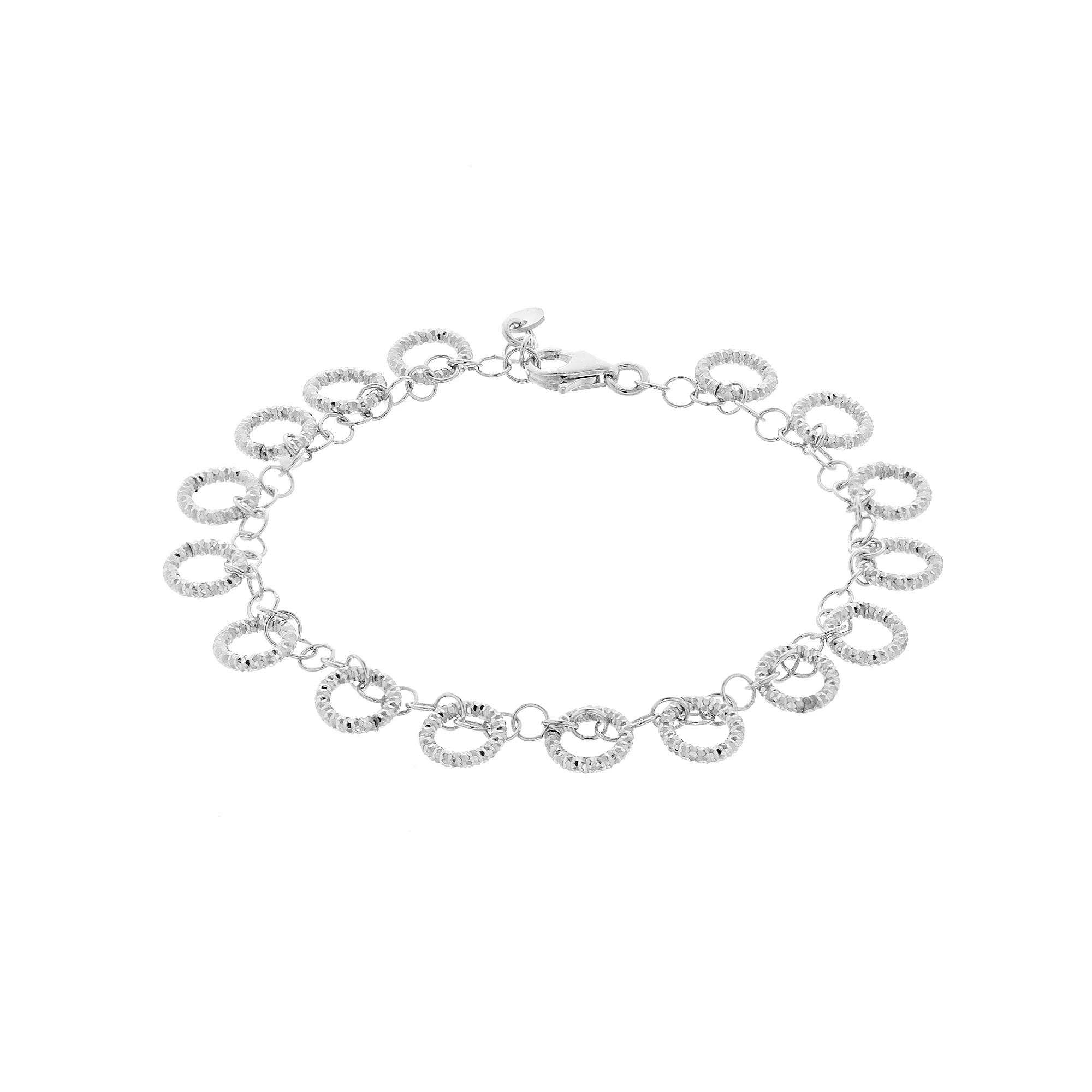 Sterling Silver Circle Link Bracelet, Womens Product Image