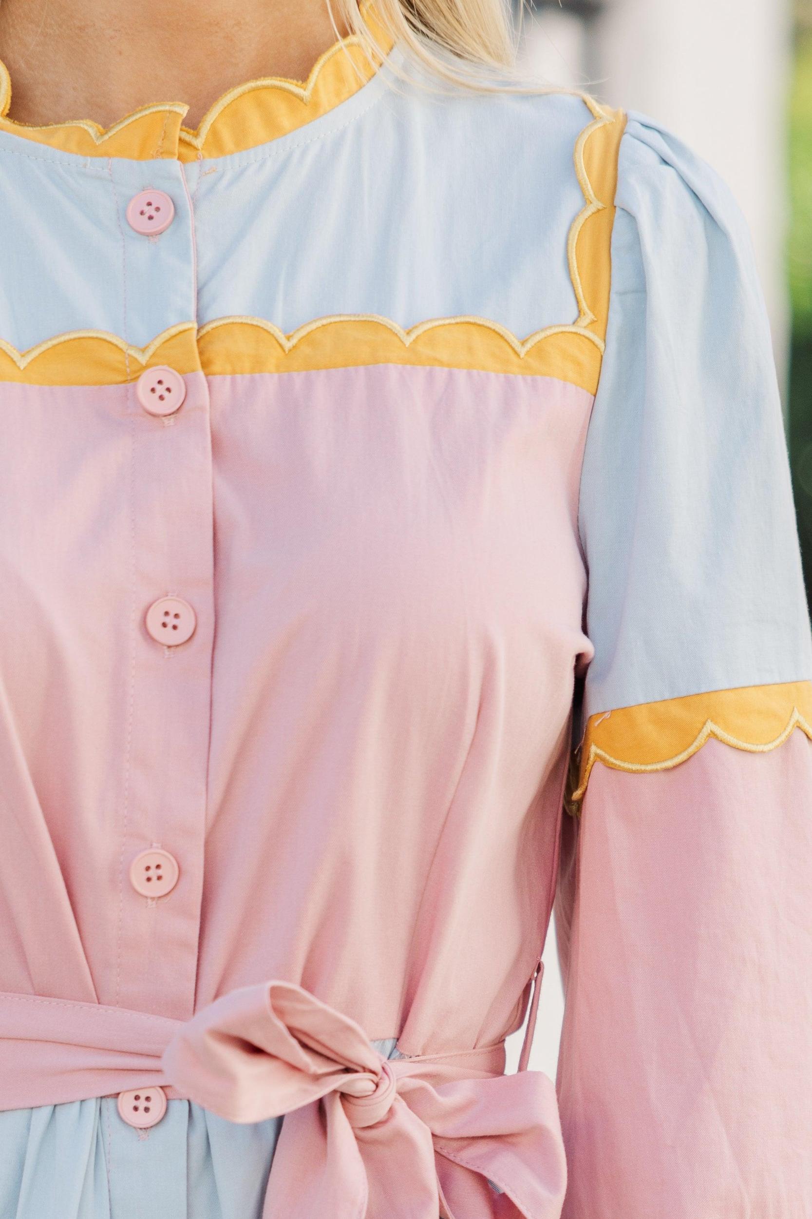 Love You More Pink Multi Ruffled Dress Female Product Image