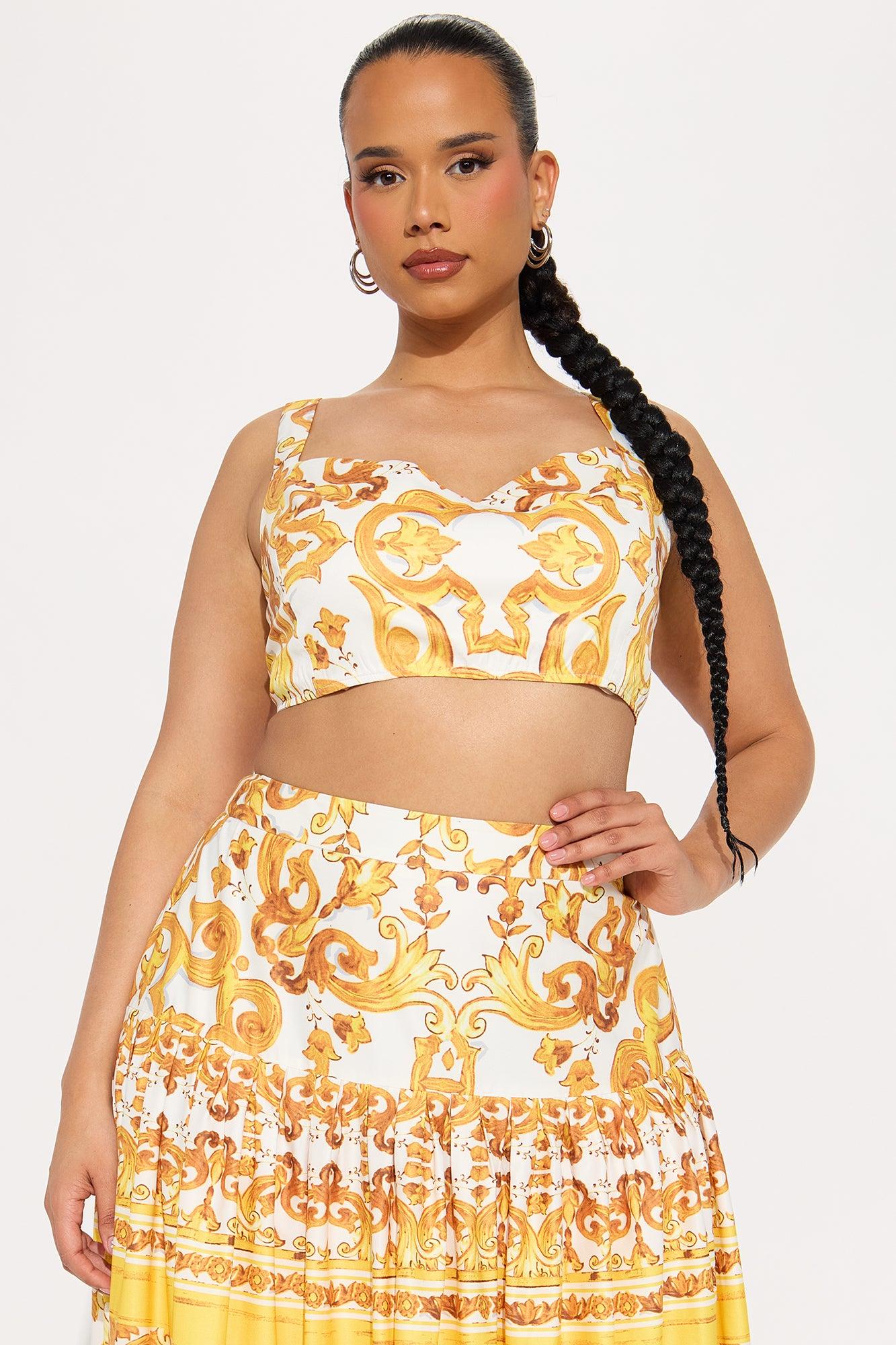 Radiant Retreat Maxi Skirt Set - Yellow Product Image